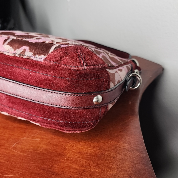 Coach Chelsea Optic Signature Logo Suede/Leather Trim Handbag - Picture 6 of 16